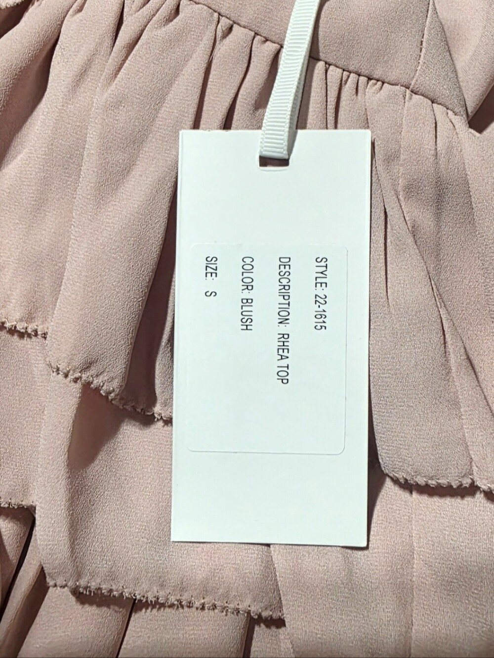 Torn by Ronny Kobo Dusty Rose Ruffled V-Neck Blouse-Size Small - Picture 5 of 6